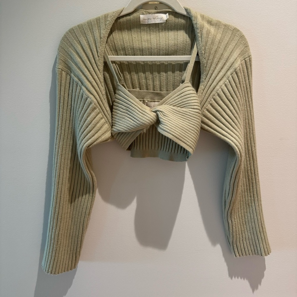 Women's Ribbed Knit Sweater in Cream